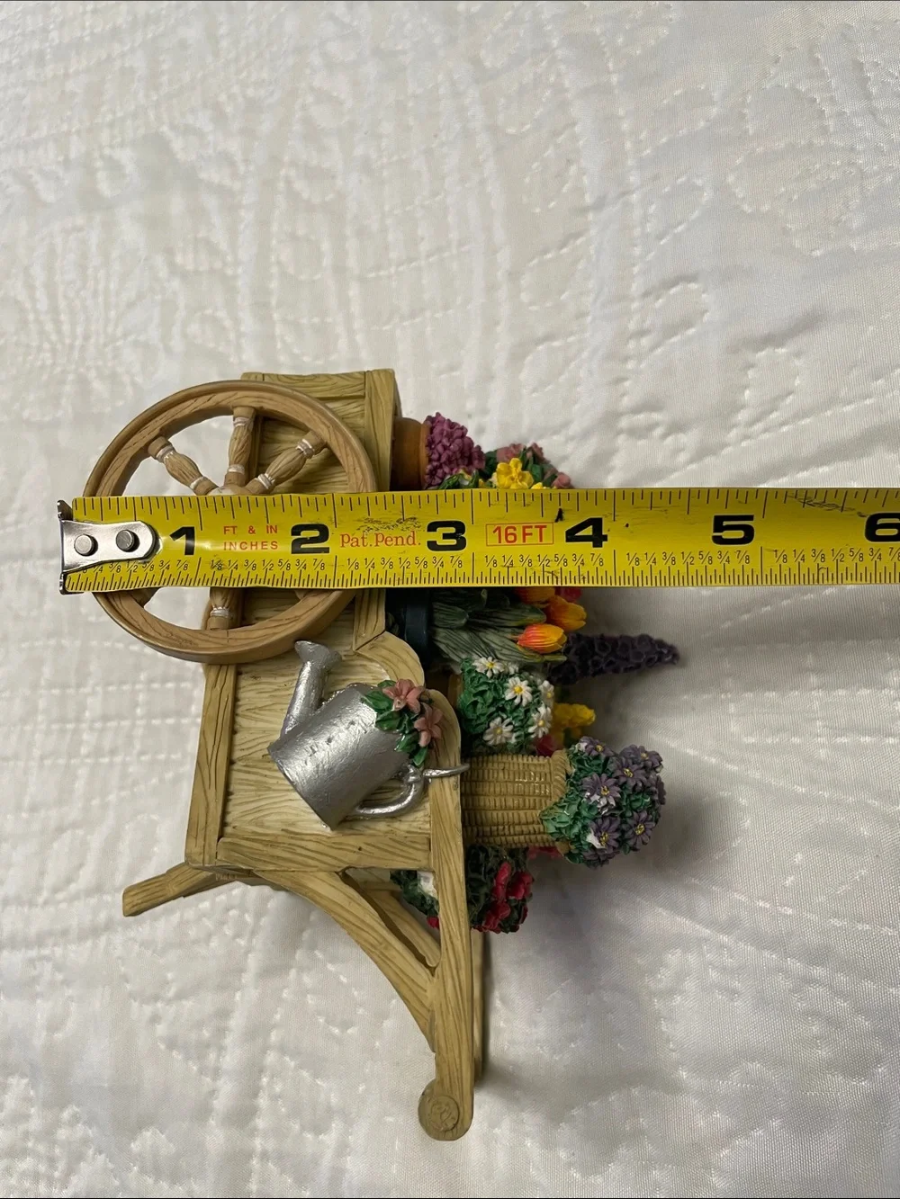 Vintage 1996 San Francisco Music Box Company Resin Flower Cart or Wagon Figure